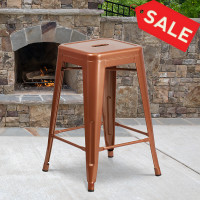 Flash Furniture ET-BT3503-24-POC-GG 24''H Backless Indoor-Outdoor Counter Height Stool in Copper